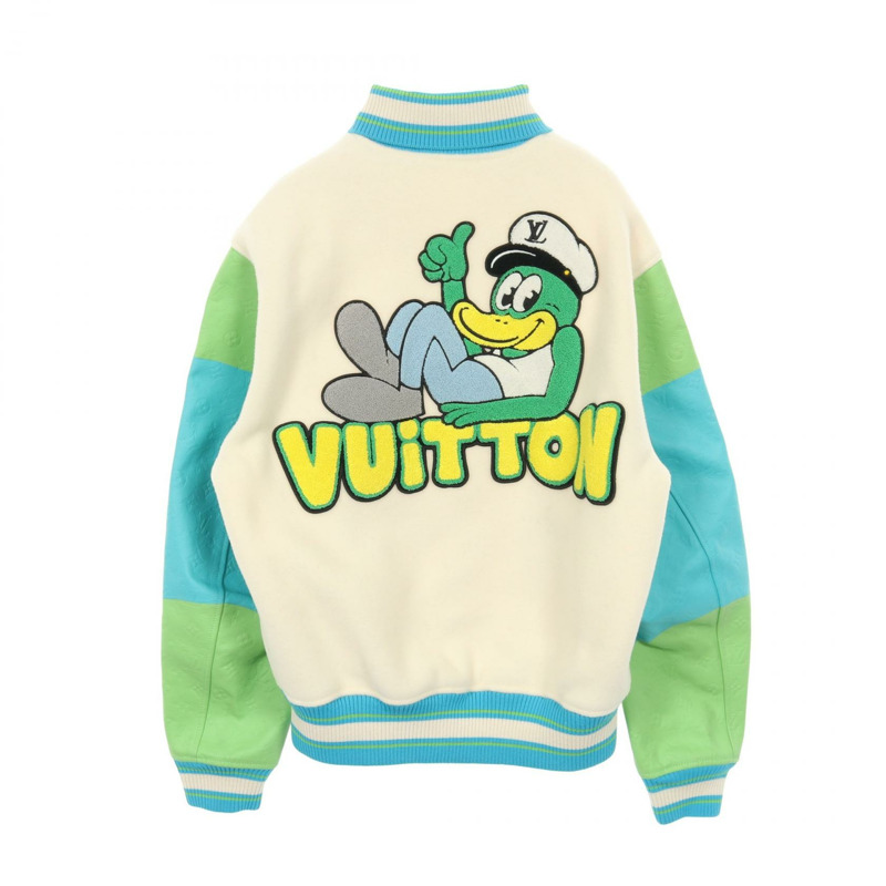 路易威登 Rainbow Playground 棒球夾克 #46 羊毛皮革 二手 LV-1