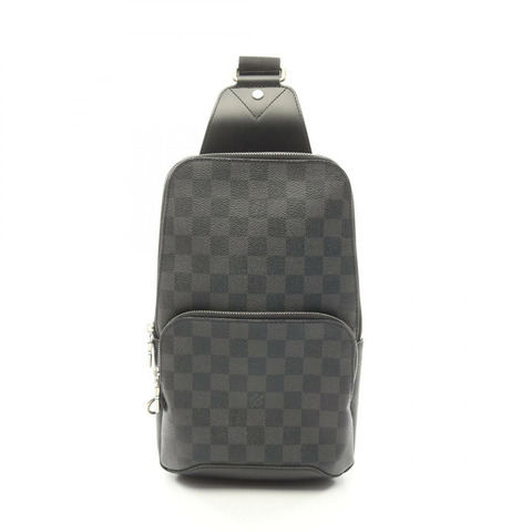 路易威登 Avenue 斜背腰包 N41719 Damier 石墨色皮革 黑色