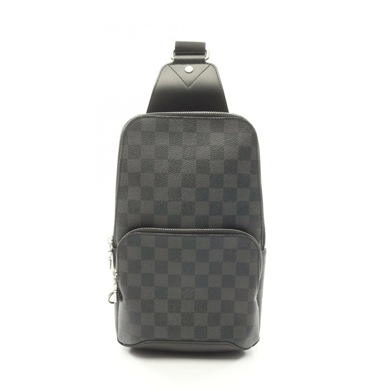 路易威登 Avenue 斜背腰包 N41719 Damier 石墨色皮革 黑色-0
