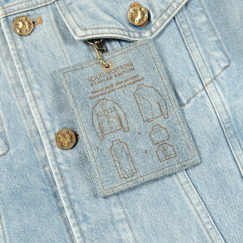 路易威登 DNA 牛仔外套 RM221Q LVP HHA41W 棉藍色 二手 男款 #44-7