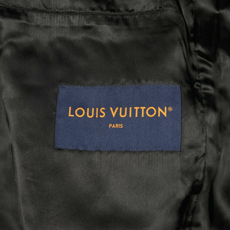 路易威登 Monogram 皮革牛仔羊毛夾克，黑色，二手男士-2