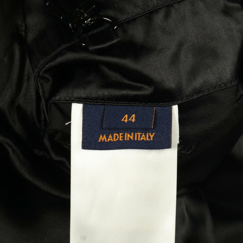 路易威登 Monogram 皮革牛仔羊毛夾克，黑色，二手男士-5