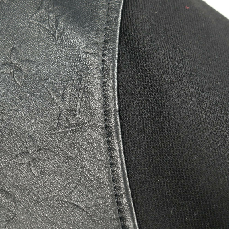 路易威登 Monogram 皮革牛仔羊毛夾克，黑色，二手男士-8