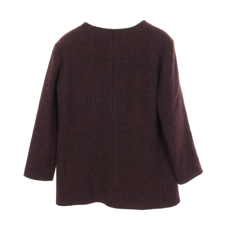 香奈兒 COCO 標誌紐扣斜紋軟呢外套 P71176V37139 羊毛 紫色 二手 女款-1