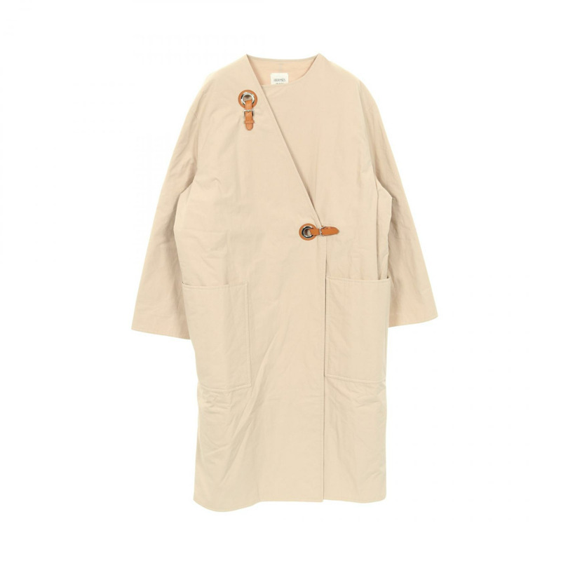 愛馬仕裹身大衣 其他外套 2E0106DJ 棉 米色 二手 女士-0