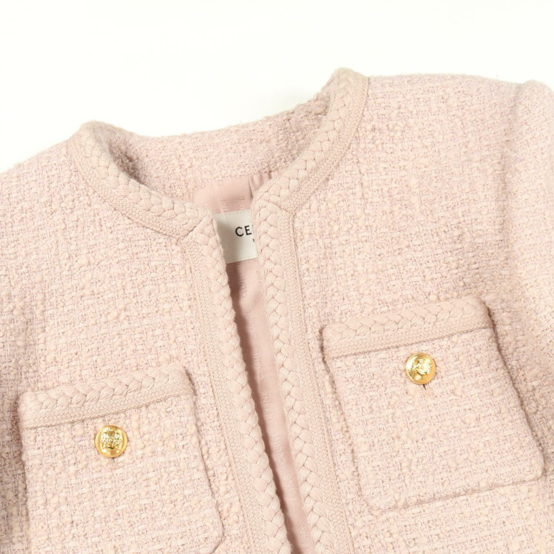 CELINE 無色羊毛粉紅二手女裝外套-4