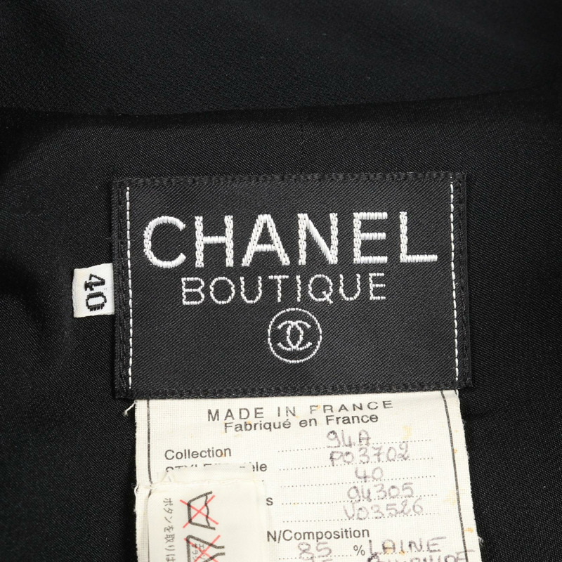 香奈兒 COCO 標誌紐扣 其他外套 P03702 羊毛尼龍 黑色 二手 女士-2