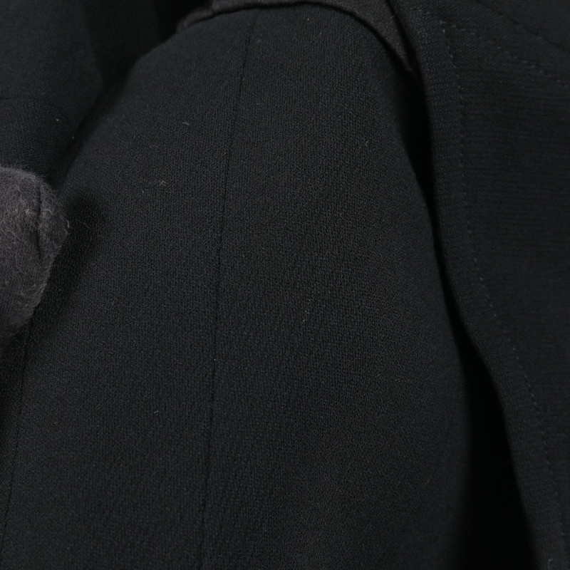 香奈兒 COCO 標誌紐扣 其他外套 P03702 羊毛尼龍 黑色 二手 女士-10