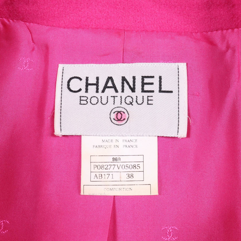 香奈兒 COCO Mark Gripoa 紐帶 其他外套 羊毛 粉紅色 二手 女士-2