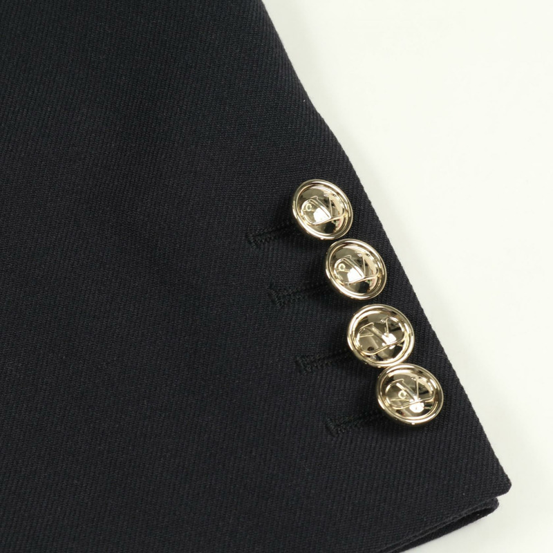 Valentino V 標誌紐扣 其他夾克 羊毛 人造絲 海軍藍 二手 男士-7