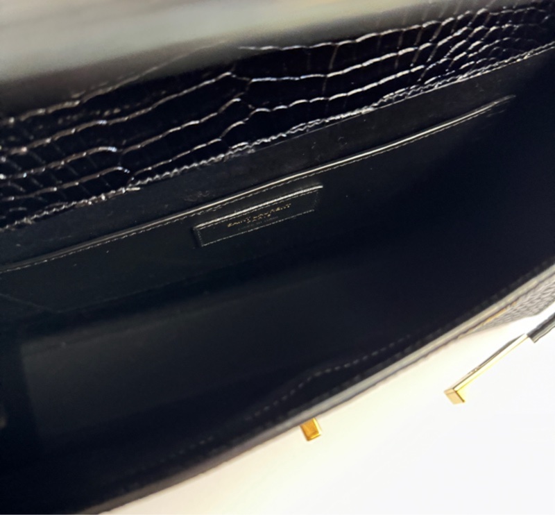 【全新品🎁】 YSL 聖羅蘭 黑金鱷魚紋 Kelly凱莉包(專櫃13.3萬)-11