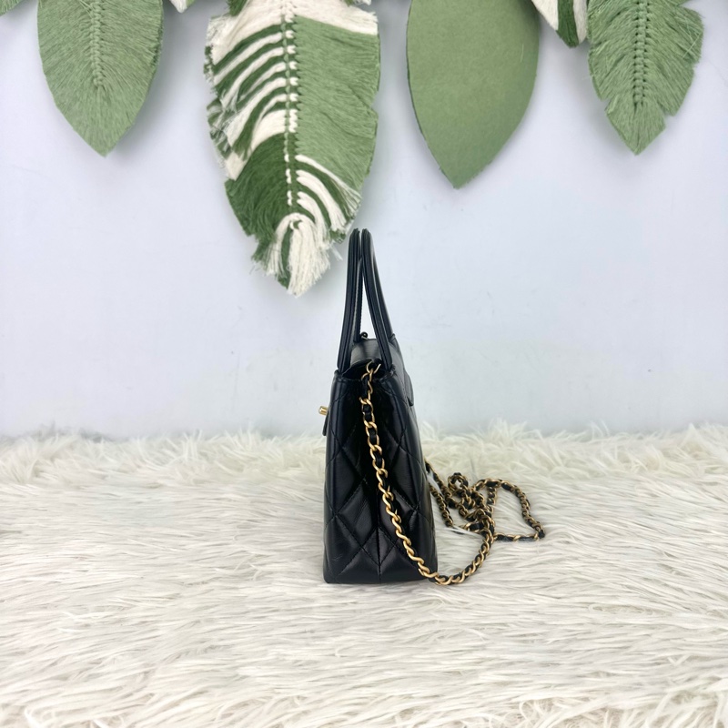 CHANEL CC Mini Kelly 黑金鏈條包 晶片款-2