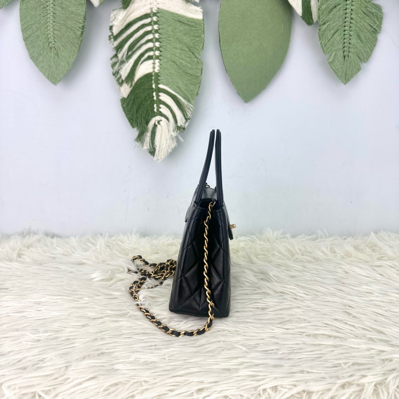 CHANEL CC Mini Kelly 黑金鏈條包 晶片款-3