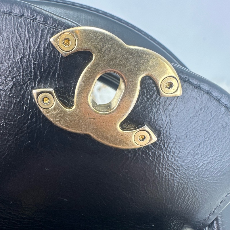 CHANEL CC Mini Kelly 黑金鏈條包 晶片款-16