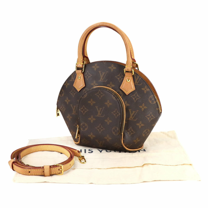 路易威登 Monogram Ellipse PM 兩手提/肩背包，棕色，M46196，RFID-1