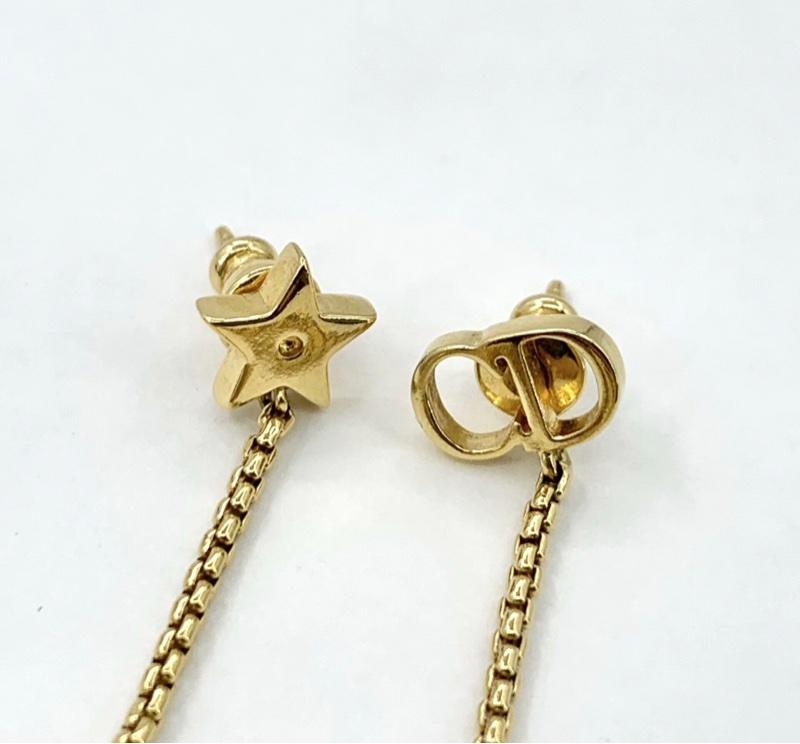 【99新 ✨ 全網最低價！】Dior 迪奧 Lucky Dice系列 金色鑲鑽星星骰子 流蘇長款耳環（下單前先詢問庫存❗️）-3