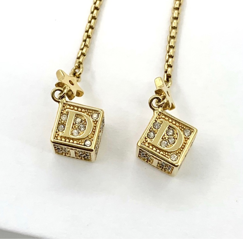 【99新 ✨ 全網最低價！】Dior 迪奧 Lucky Dice系列 金色鑲鑽星星骰子 流蘇長款耳環（下單前先詢問庫存❗️）-4