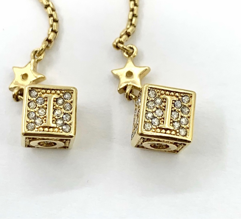 【99新 ✨ 全網最低價！】Dior 迪奧 Lucky Dice系列 金色鑲鑽星星骰子 流蘇長款耳環（下單前先詢問庫存❗️）-7