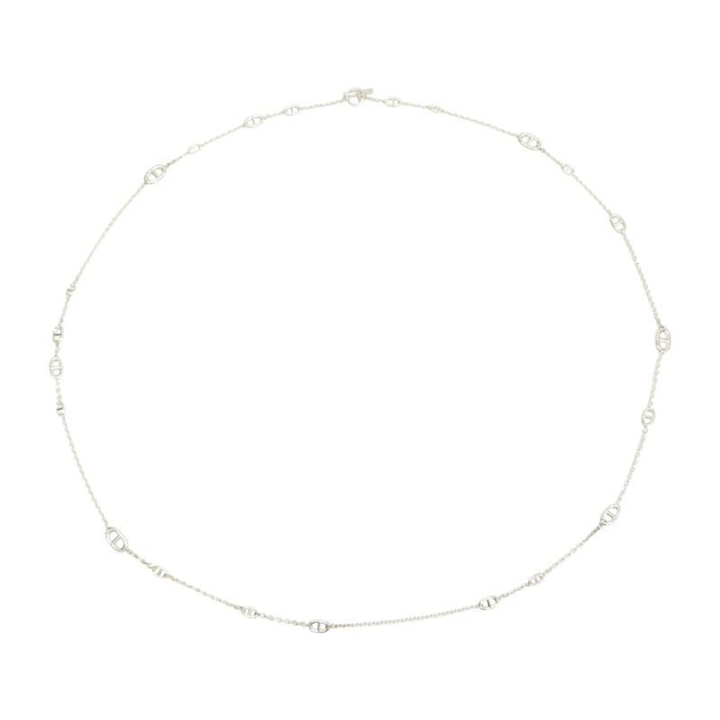 925純銀 Farandole 豬鼻子 長鏈 項鍊【HERMES 愛馬仕】 H104569B-1