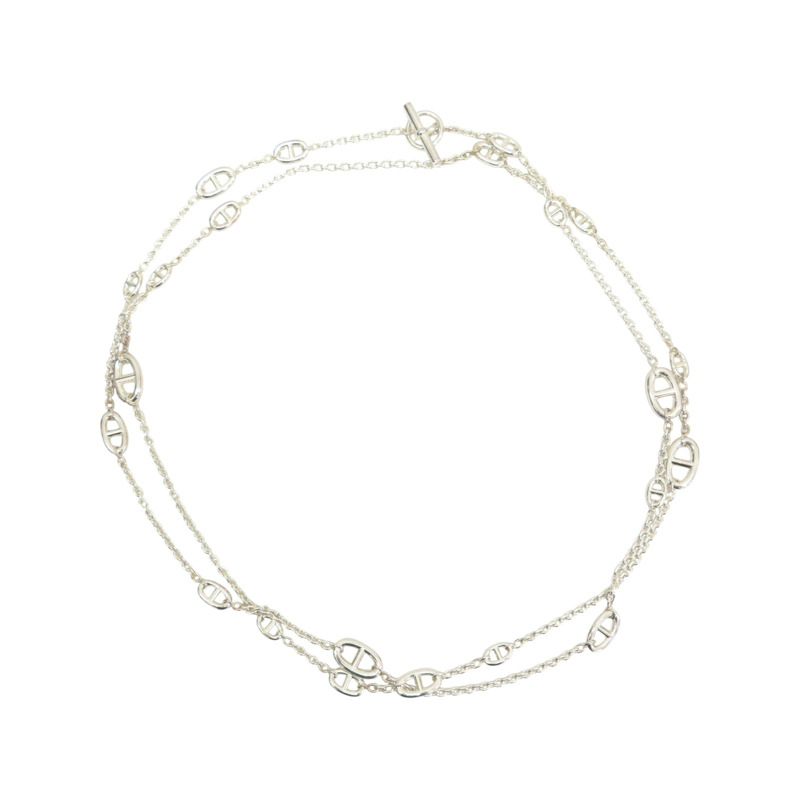 925純銀 Farandole 豬鼻子 長鏈 項鍊【HERMES 愛馬仕】 H104569B-2