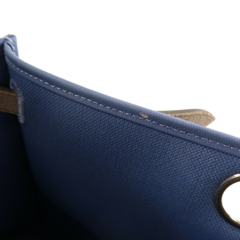 藍色 帆布 牛皮 Herbag Zip 31 PM 兩用包 C刻 銀扣【HERMES 愛馬仕】-13