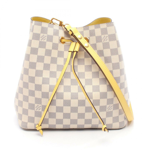 路易威登 Neo Noe 單肩包 N40151 Damier Azur 鳳梨白 二手女士