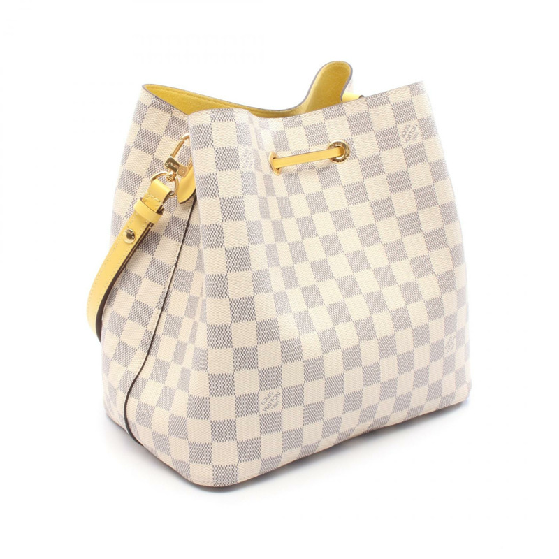 路易威登 Neo Noe 單肩包 N40151 Damier Azur 鳳梨白 二手女士-1