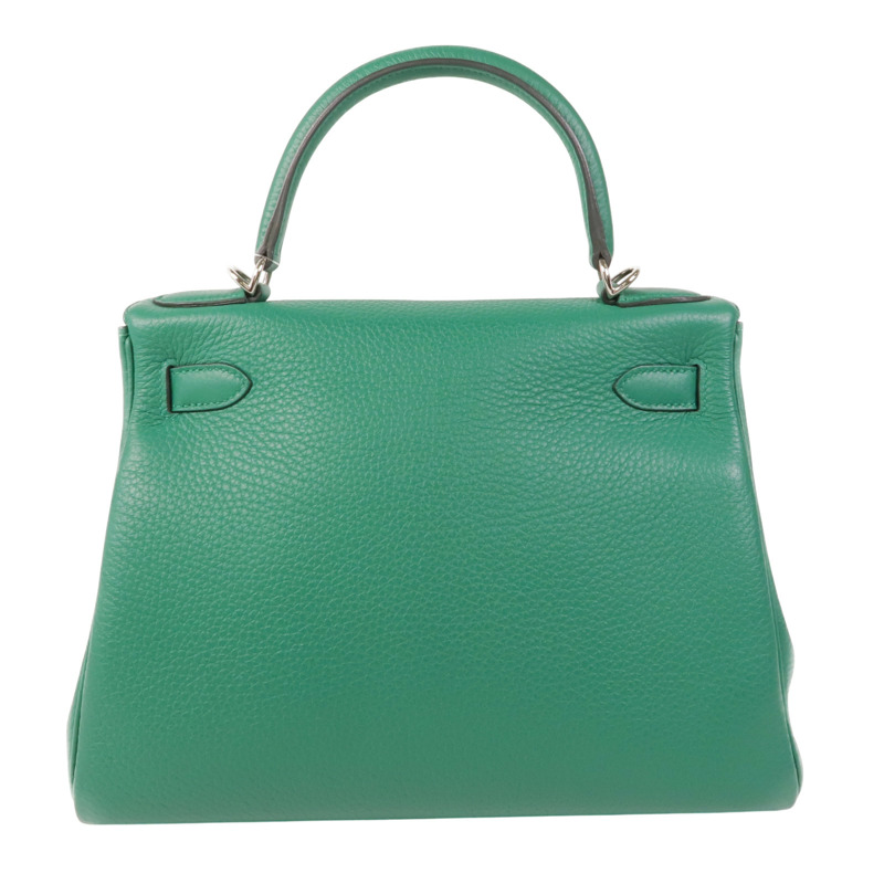 綠色 Taurillon牛皮 Kelly 28 凱莉包 两用包 W刻 銀扣【HERMES 愛馬仕】-1