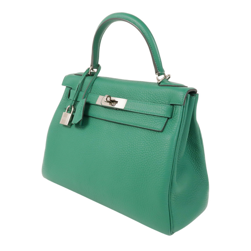 綠色 Taurillon牛皮 Kelly 28 凱莉包 两用包 W刻 銀扣【HERMES 愛馬仕】-2