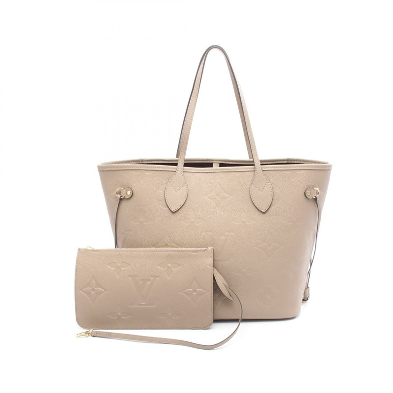 路易威登 Neverfull MM 手提單肩包 M45686 Monogram Empreinte 米色 LV-0