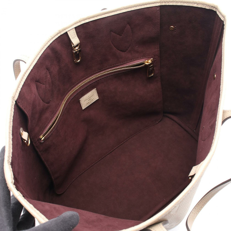 路易威登 Neverfull MM 手提單肩包 M45686 Monogram Empreinte 米色 LV-2