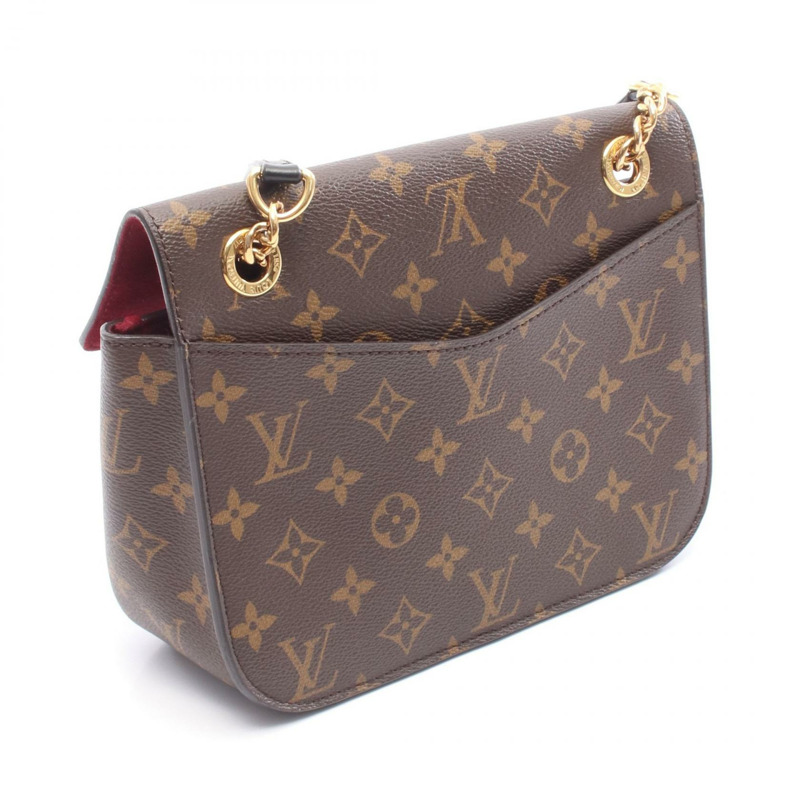 路易威登 Passy 鏈條肩背包 M45592 Monogram 帆布 棕色/黑色 二手-1