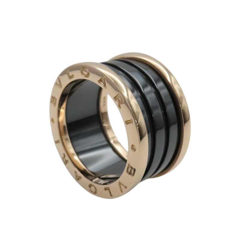 18K玫瑰金 黑色陶瓷 B.zero1 戒指 54【BVLGARI 寶格麗】 345852-1