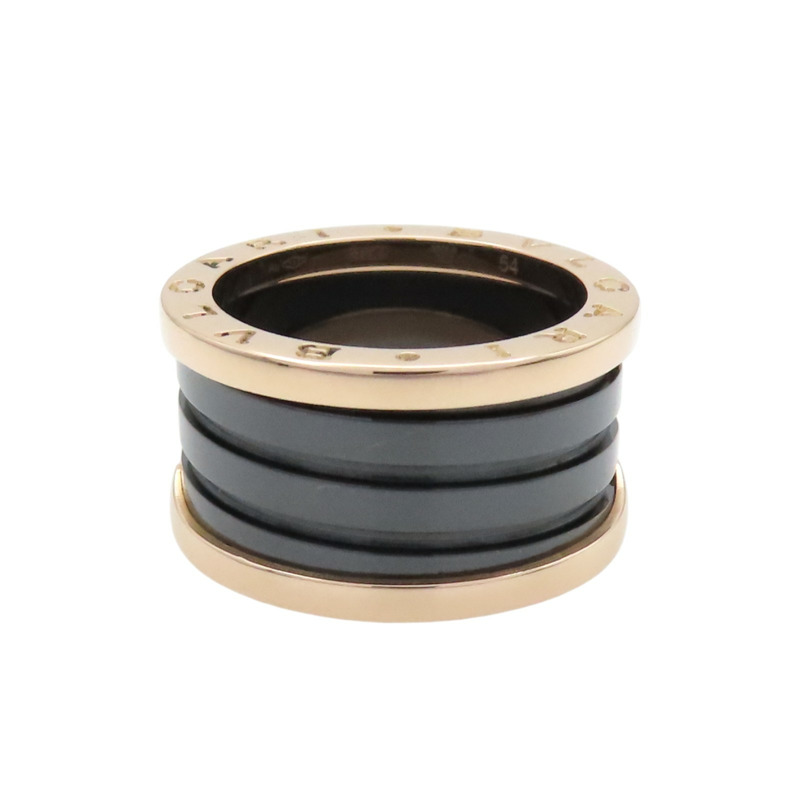 18K玫瑰金 黑色陶瓷 B.zero1 戒指 54【BVLGARI 寶格麗】 345852-2