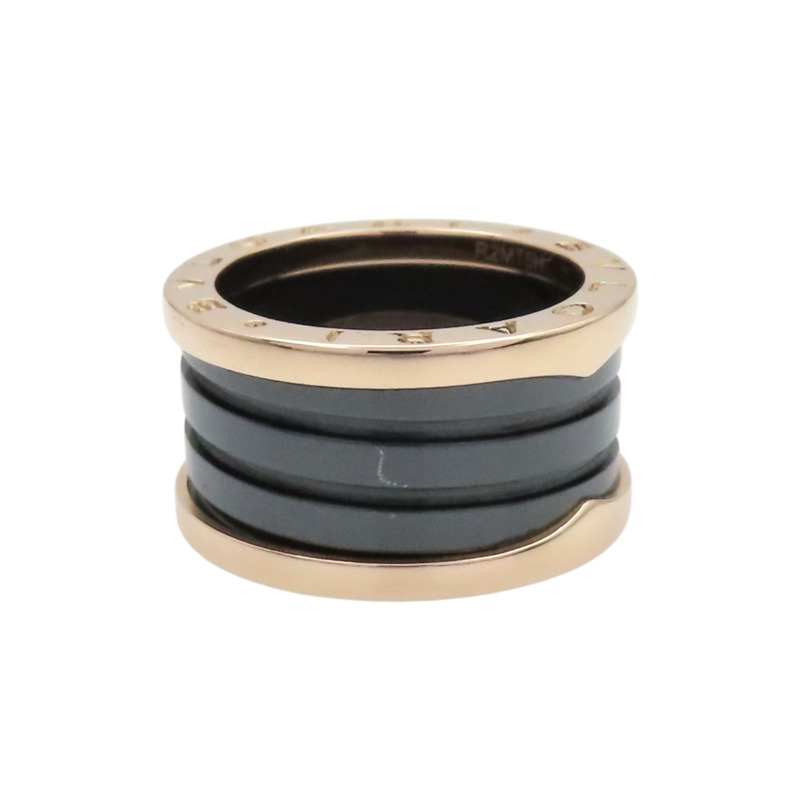 18K玫瑰金 黑色陶瓷 B.zero1 戒指 54【BVLGARI 寶格麗】 345852-3