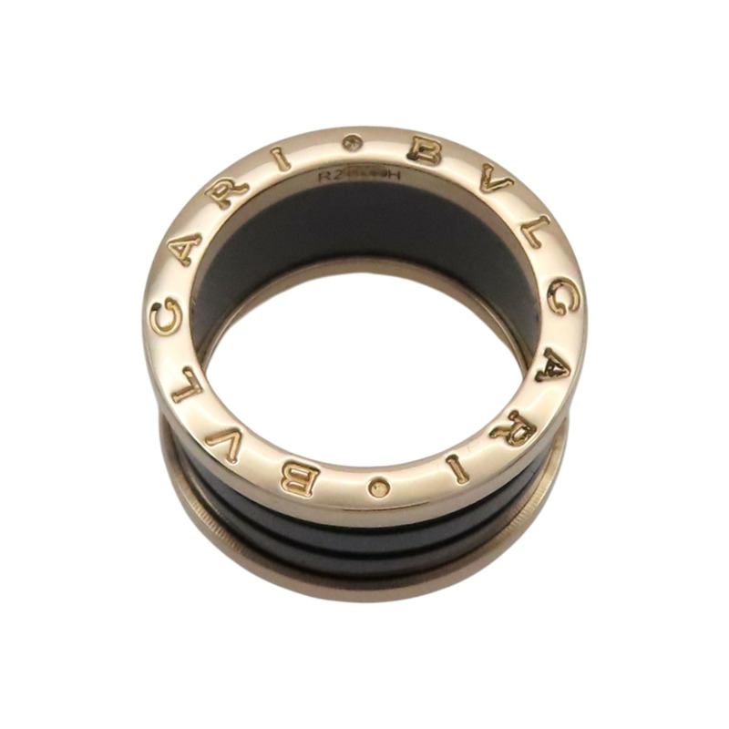18K玫瑰金 黑色陶瓷 B.zero1 戒指 54【BVLGARI 寶格麗】 345852-4