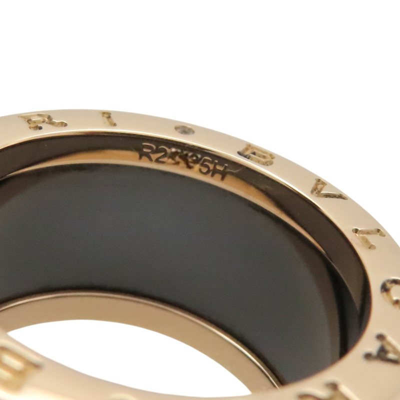 18K玫瑰金 黑色陶瓷 B.zero1 戒指 54【BVLGARI 寶格麗】 345852-5