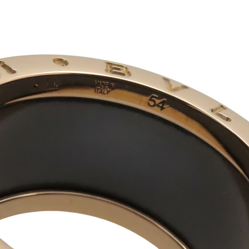 18K玫瑰金 黑色陶瓷 B.zero1 戒指 54【BVLGARI 寶格麗】 345852-7