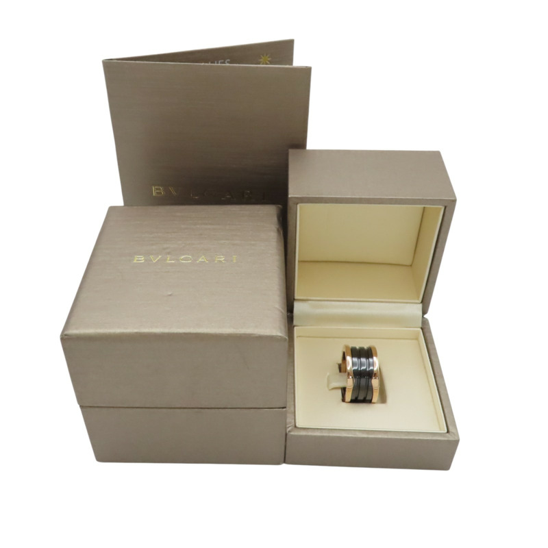 18K玫瑰金 黑色陶瓷 B.zero1 戒指 54【BVLGARI 寶格麗】 345852-9