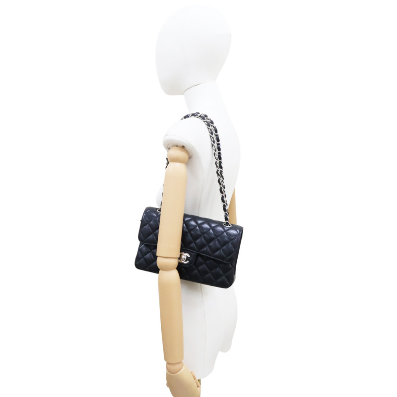 黑色 菱格紋 荔枝紋 牛皮 Coco 23 鍊帶肩背包 銀釦【CHANEL 香奈兒】 A01113-7