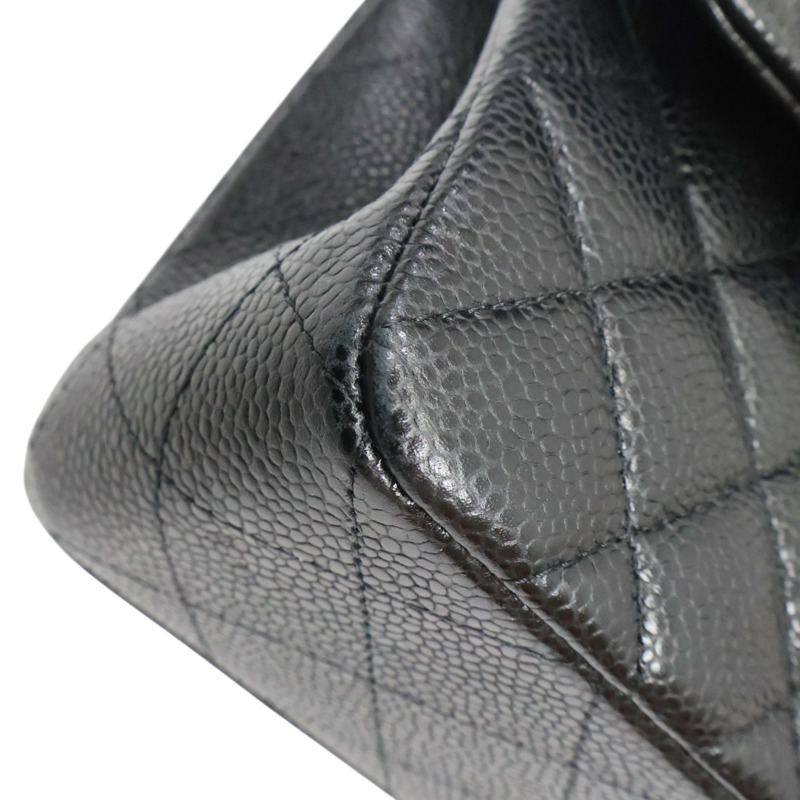 黑色 菱格紋 荔枝紋 牛皮 Coco 23 鍊帶肩背包 銀釦【CHANEL 香奈兒】 A01113-8