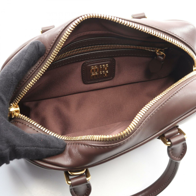 Miu Miu Arkadie 常規款肩挎包 5BB142 棕色皮革 二手-2