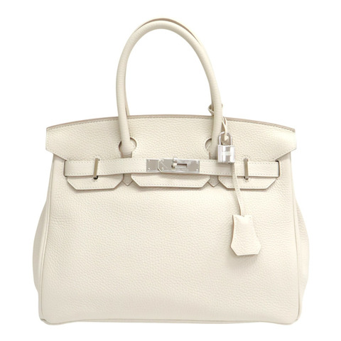 奶昔白 Togo牛皮 Birkin 30 柏金包 手提包 T刻 銀釦【HERMES 愛馬仕】