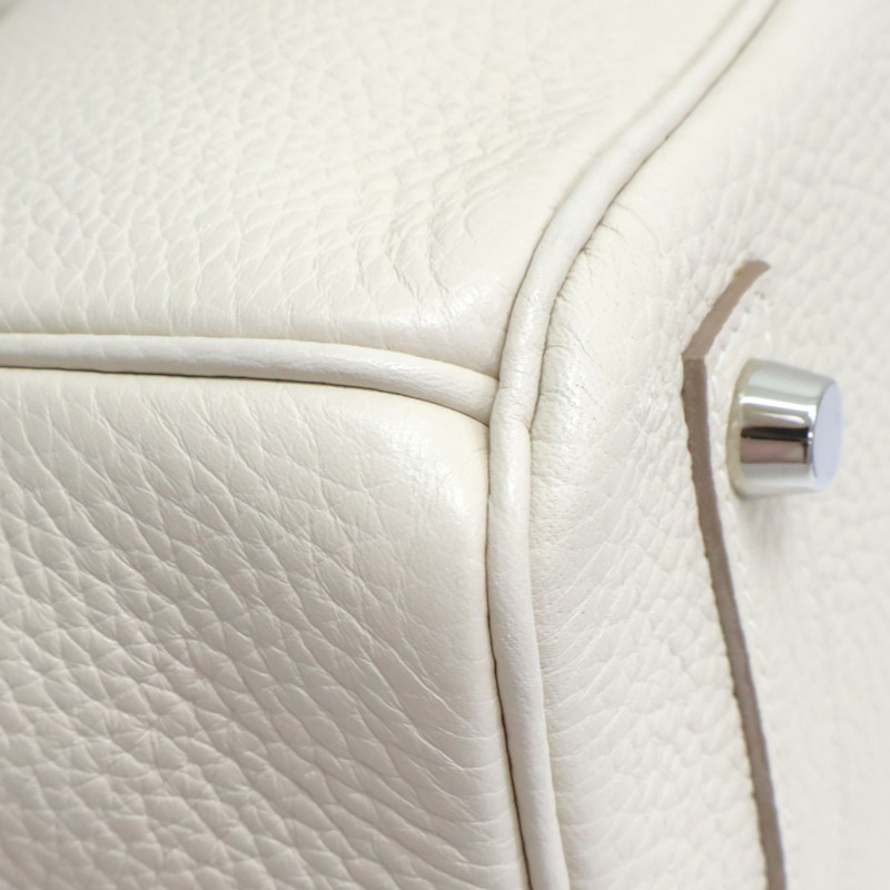 奶昔白 Togo牛皮 Birkin 30 柏金包 手提包 T刻 銀釦【HERMES 愛馬仕】-13