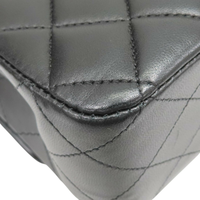 黑色 羊皮 Coco 25 鏈帶肩背包 銀釦【CHANEL 香奈兒】 A01112-11