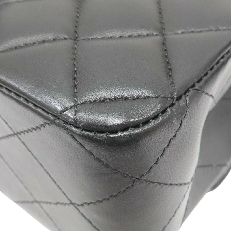 黑色 羊皮 Coco 25 鏈帶肩背包 銀釦【CHANEL 香奈兒】 A01112-12