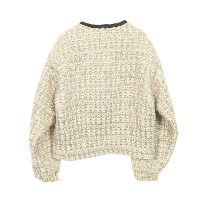 路易威登 (LOUIS VUITTON) 斜紋軟呢外套 RW231A UZ9 FOJA67 人造絲/聚酯纖維 米色 金色 多色 二手 女款-1