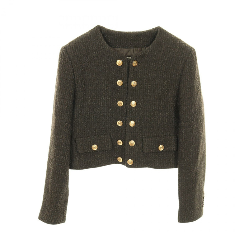 CELINE 無色羊毛棉質外套 綠色 二手 女-0