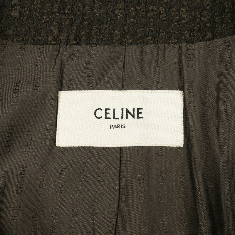 CELINE 無色羊毛棉質外套 綠色 二手 女-2