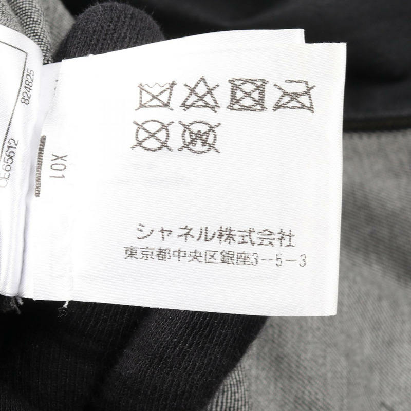 香奈兒 (CHANEL) COCO 標誌刺繡皮革牛仔褲 P55955C00294 羊皮 黑色 二手 女士-4